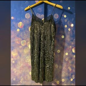 NWOT! Boutique Black & Metallic Gold Slip Dress